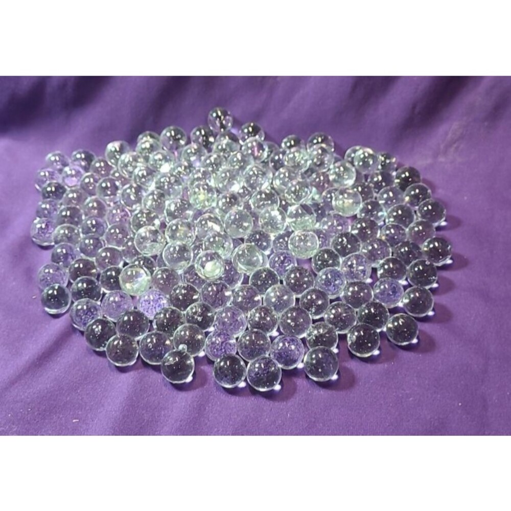 Lot of 1.6 Pounds lbs Clear Glass Marbles Bulk Craft Supply 9/16" Diameter